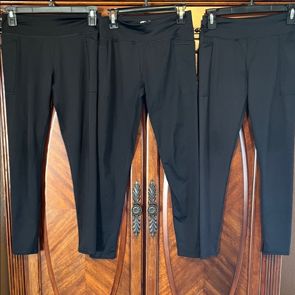 Athletic Works Girl’s Black Leggings Set of Three
